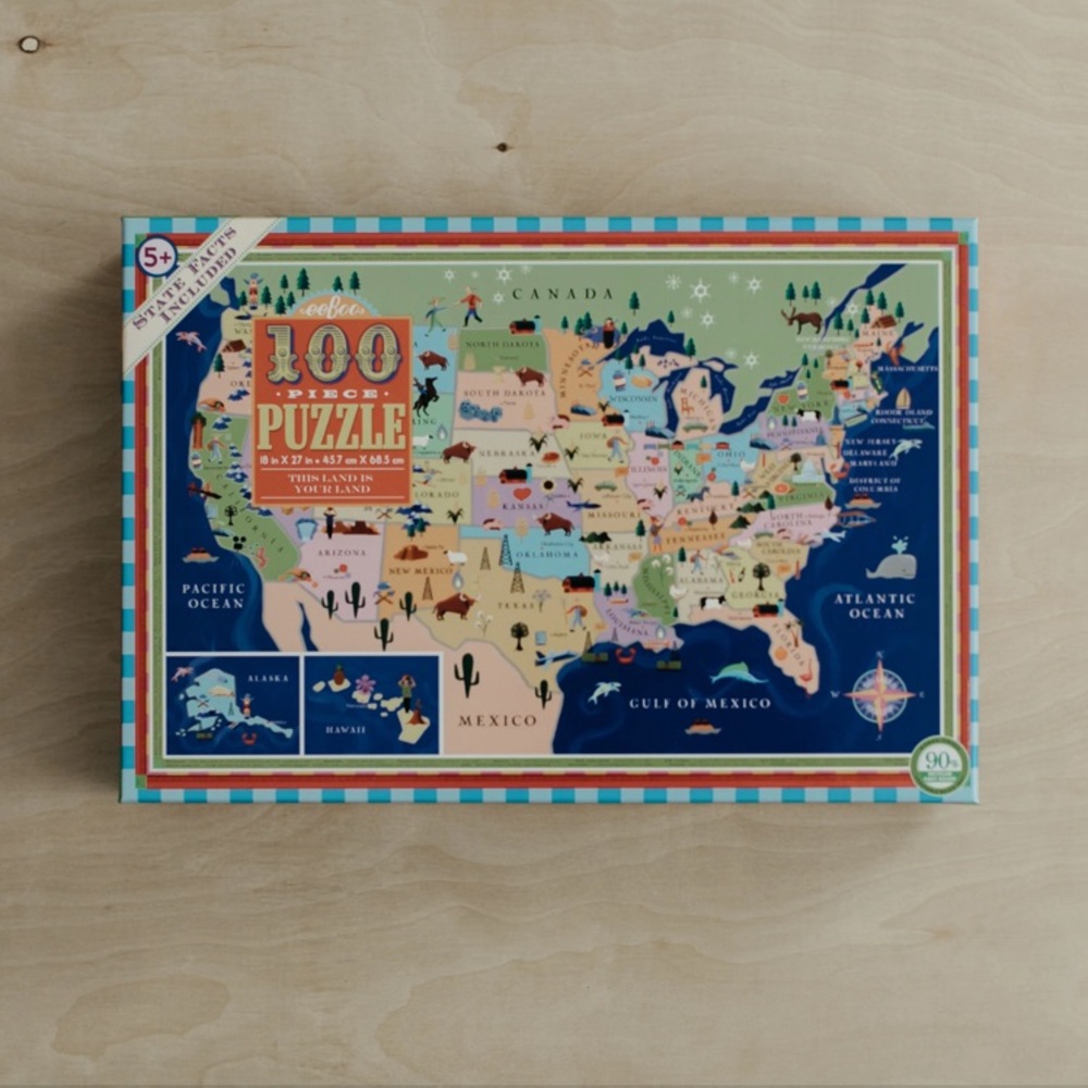 Wild Creek Co US Map 100 Piece Puzzle